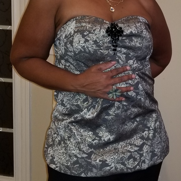 NWOT Lane Bryant Gold/Black Sweetheart Boustier - Picture 3 of 6